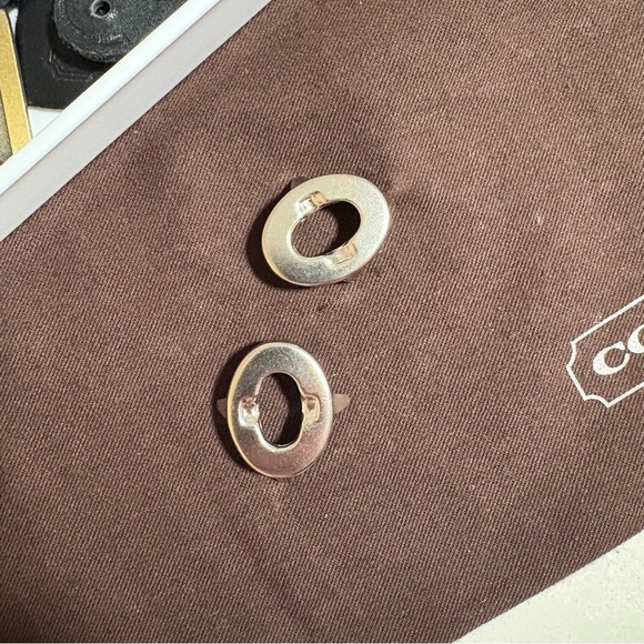 2 pieces NICKEL Vintage Coach Turnlock Faces Replacement Parts Hardware - Picture 3 of 10